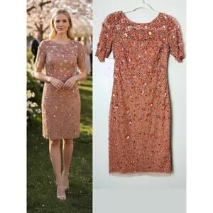 NWT BHLDN ADRIANNA PAPELL DRESS WEDDING GUEST COCKTAIL FORMAL EVENING 3D FLOWER